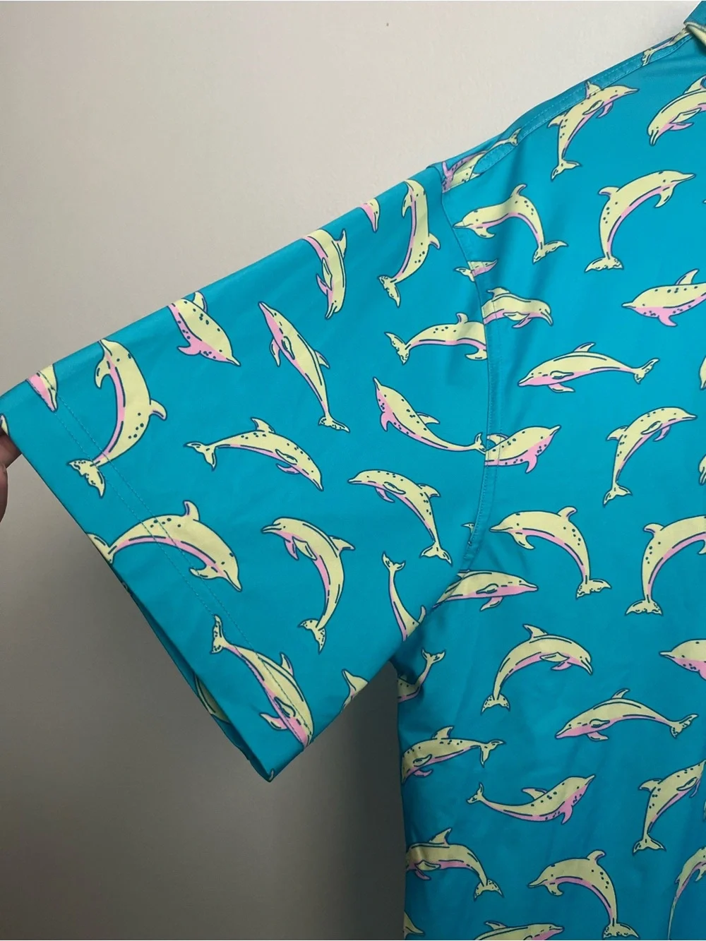 Chubbies The Flying Dolphins Performance Golf Polo Shirt Teal Blue Men XXL - Picture 5 of 9